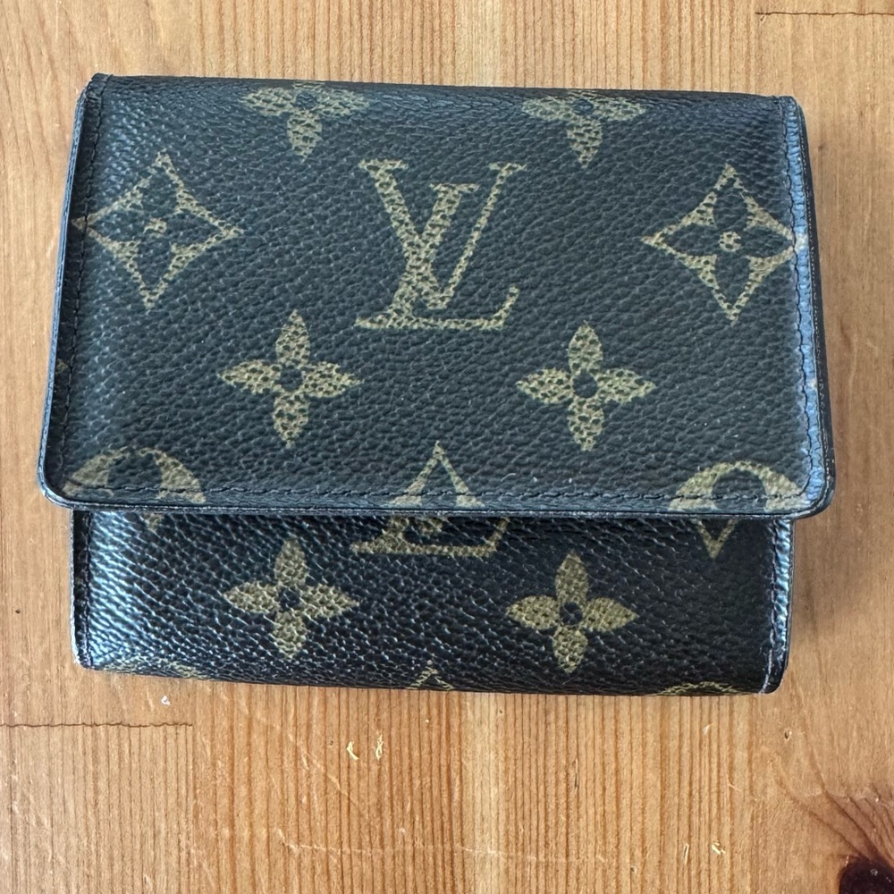 Louis Vuitton Black and Gold Monogram Card Holder